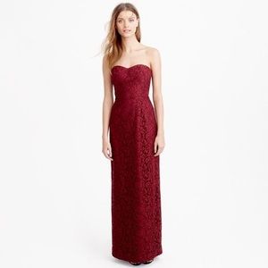 NWT  J Crew Natasha dress in leavers lace wine size 4